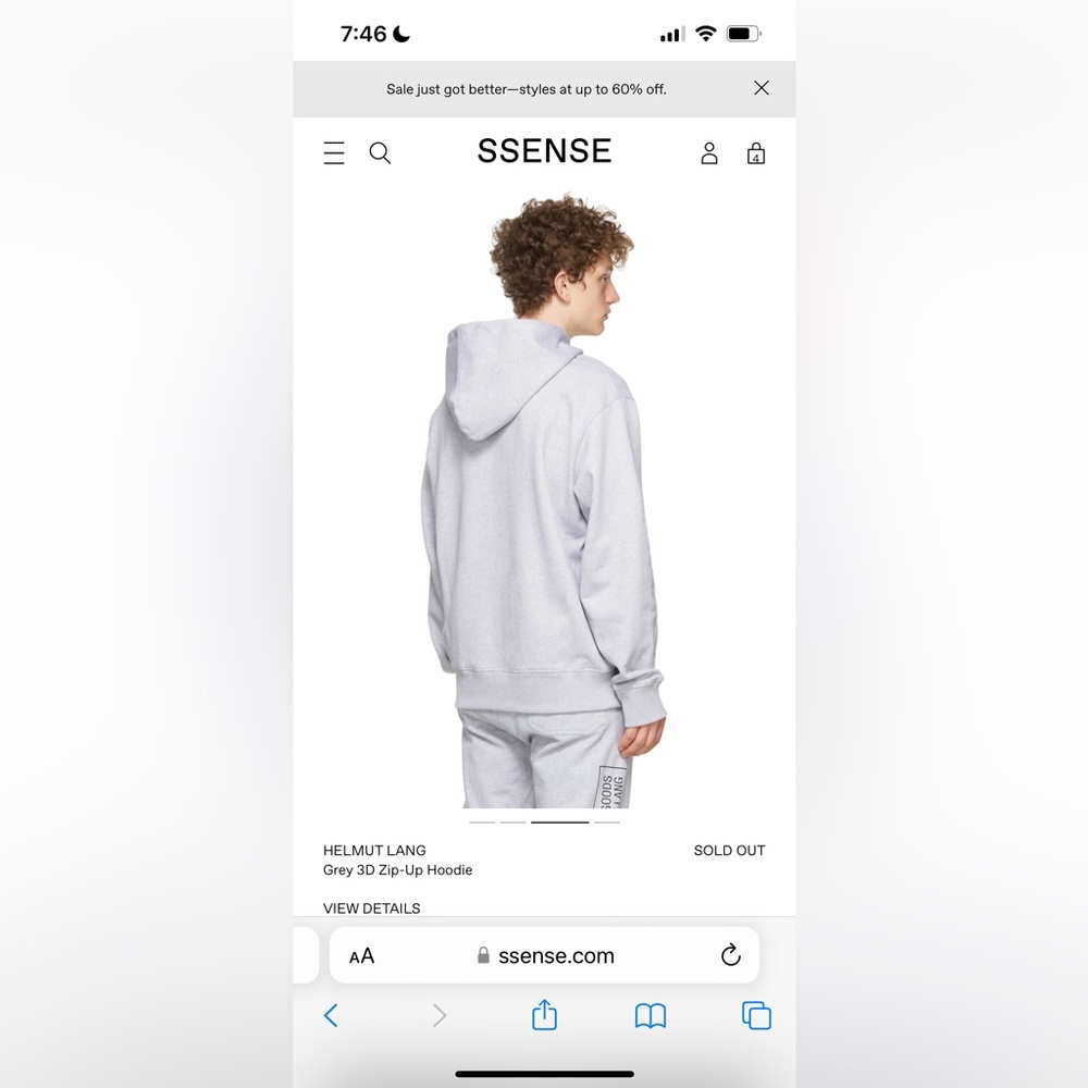 NWT Helmut Lang 3D hoodie size M - Picture 4 of 4